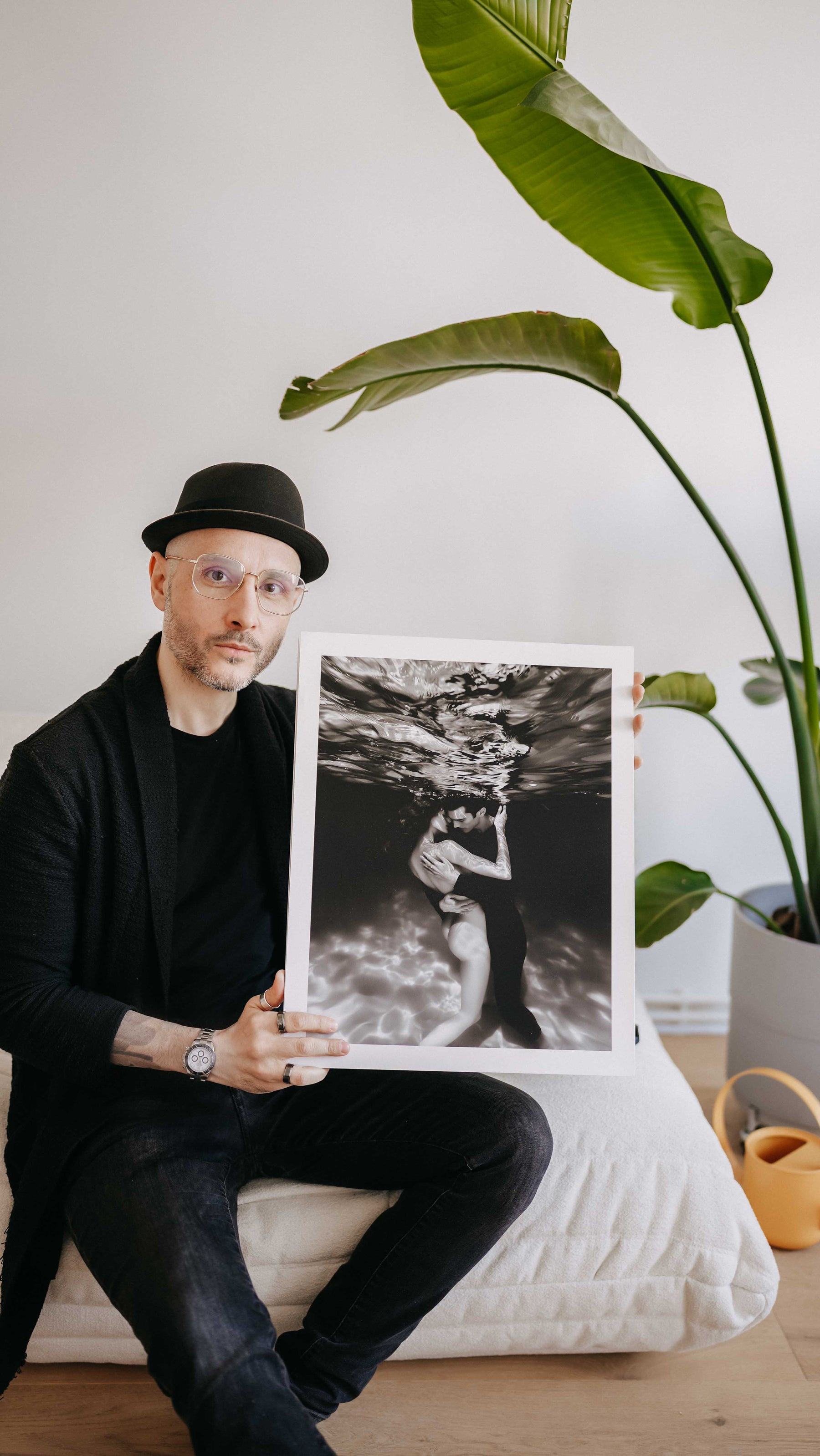 Roberto Panciatici with a print